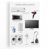 Home Appliances Kids Educational Wall Art - Learning Poster