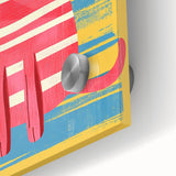 Striped Cat Illustration Print - Kids Room Art Prints