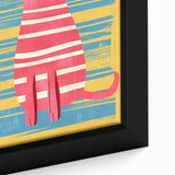 Striped Cat Illustration Print - Kids Room Art Prints
