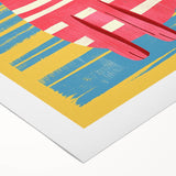 Striped Cat Illustration Print - Kids Room Art Prints