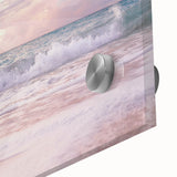 Large abstract wall art in vibrant summer hues on acrylic glass, ideal for dining room ambiance.