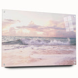 Large abstract wall art on acrylic glass featuring vibrant summer hues, ideal for enhancing bedroom or dining room decor.