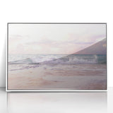 Art deco poster featuring a stylized summer scene in pastel colors on a framed acrylic, ideal for nursery wall art.