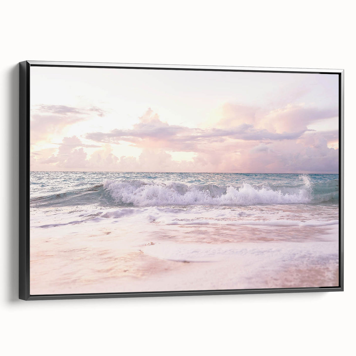 Black and white landscape art painting on framed canvas depicting a summer scene, ideal for bedroom wall decor.