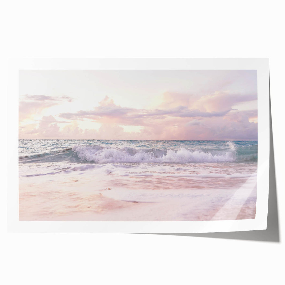 Rolled canvas print of summer-themed floral art with vibrant green and yellow tones, suitable for dining room or bathroom.