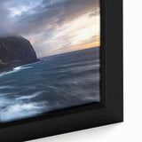 Framed canvas artwork showcasing a stunning close-up of rugged cliffs with vibrant colors and intricate textures, perfect for adding a natural landscape touch to any decor.