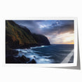 Vibrant landscape canvas print showcasing dramatic cliffs under a bright blue sky, beautifully rolled and ready for display, ideal for nature-inspired decor.