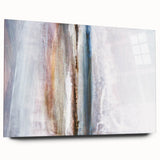 Abstract landscape wall art displayed in an acrylic glass frame, showcasing vibrant colors and intricate details, perfect for modern home decor.