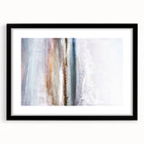 Abstract landscape wall art framed with a black mat, showcasing vibrant colors and intricate textures, perfect for modern home decor. Ideal for enhancing any living space.