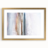 Abstract landscape wall art framed in gold, showcasing vibrant colors and intricate patterns, ideal for modern home decor. Perfect for enhancing interior aesthetics.