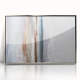 Framed abstract landscape wall art featuring vibrant colors and intricate details, set in a sleek silver frame, perfect for modern home decor accents.