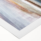 Abstract landscape wall art on rolled canvas showcasing vibrant colors like blue and orange, perfect for modern home decor. Ideal for adding a unique touch to any room.