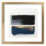 Abstract Art Prints – Bold Black and Navy with Metallic Gold Accents