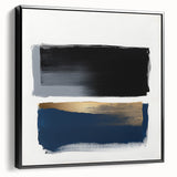 Abstract Art Prints – Bold Black and Navy with Metallic Gold Accents