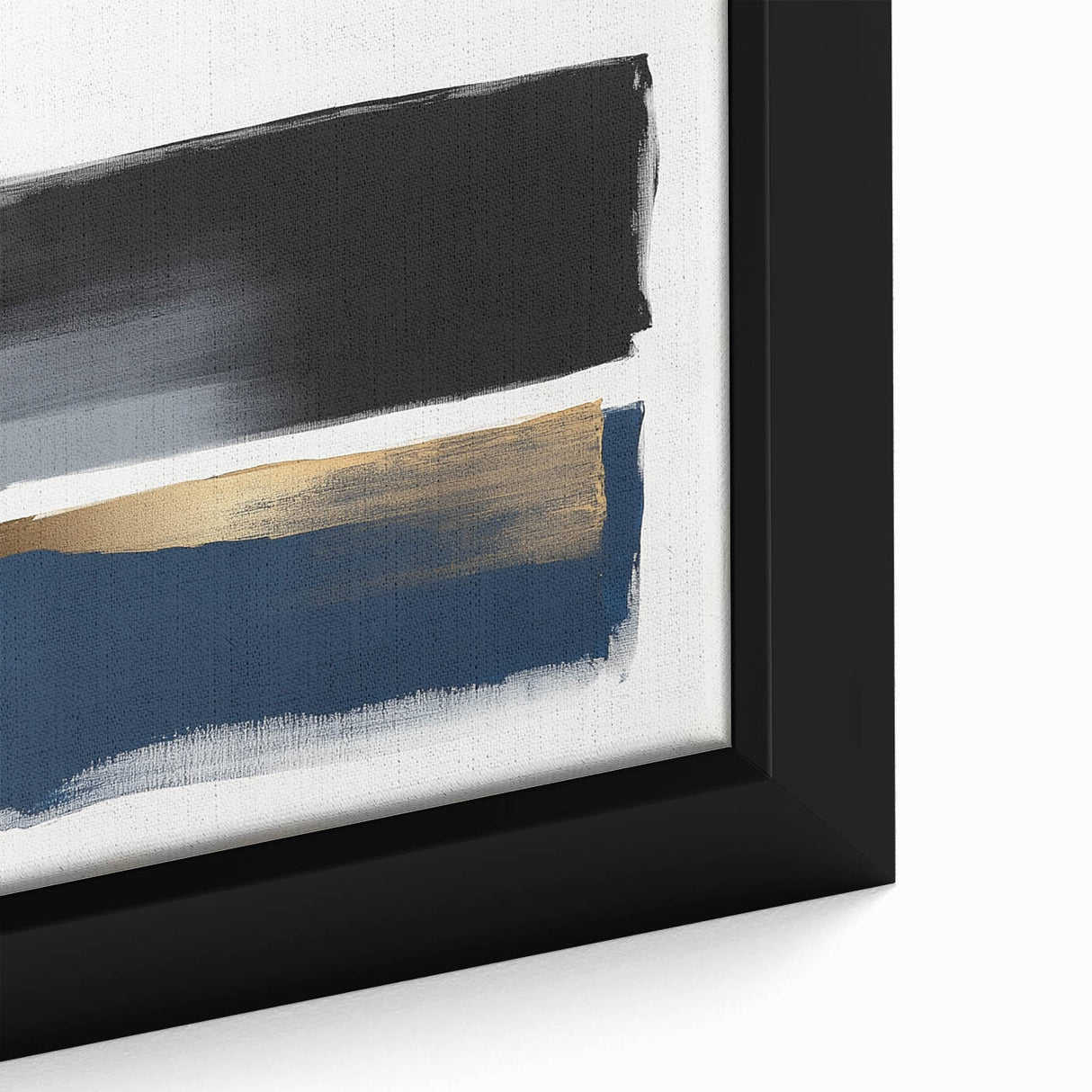 Abstract Art Prints – Bold Black and Navy with Metallic Gold Accents