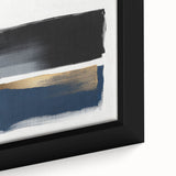 Abstract Art Prints – Bold Black and Navy with Metallic Gold Accents