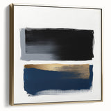 Abstract Art Prints – Bold Black and Navy with Metallic Gold Accents