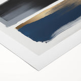 Abstract Art Prints – Bold Black and Navy with Metallic Gold Accents