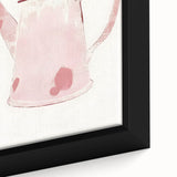 Extra large black wall art featuring a close-up of colorful, textured food and drinks on a framed canvas.