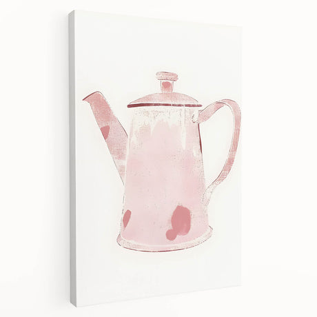Large canvas print featuring assorted fruits and beverages in a watercolor style, ideal for kitchen wall art.