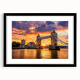 Landscape bridge frame with a black mat, showcasing a modern design and sleek front view, ideal for enhancing home decor and displaying artwork or photographs.