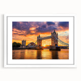 Landscape bridge frame with white mat, showcasing a modern design perfect for home decor, highlighting its elegant lines and minimalist aesthetic. Ideal for framing art or photographs.