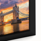 Close-up of a beautifully framed landscape bridge canvas artwork, showcasing vibrant colors and intricate details, perfect for home decor enthusiasts.