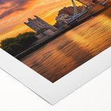 Landscape bridge artwork printed on rolled canvas, showcasing vibrant colors and intricate details, ideal for home decor. Packaged securely for safe delivery.