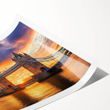 Landscape bridge rolled print showcasing intricate architectural details and vibrant colors, packaged securely in a durable cardboard tube for safe transport. Ideal for home decor enthusiasts looking to enhance their space with unique art.