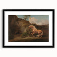 Realistic Horse and Lion Painting - George Stubbs Realism Art Canvas Print