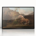 Realistic Horse and Lion Painting - George Stubbs Realism Art Canvas Print