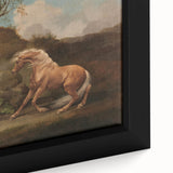 Realistic Horse and Lion Painting - George Stubbs Realism Art Canvas Print