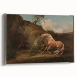 Realistic Horse and Lion Painting - George Stubbs Realism Art Canvas Print