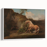 Realistic Horse and Lion Painting - George Stubbs Realism Art Canvas Print