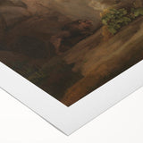 Realistic Horse and Lion Painting - George Stubbs Realism Art Canvas Print