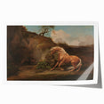 Realistic Horse and Lion Painting - George Stubbs Realism Art Canvas Print