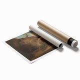 Realistic Horse and Lion Painting - George Stubbs Realism Art Canvas Print