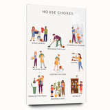 House Chores Educational Wall Art - Kids' Learning Poster