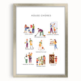House Chores Educational Wall Art - Kids' Learning Poster