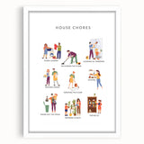 House Chores Educational Wall Art - Kids' Learning Poster