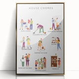 House Chores Educational Wall Art - Kids' Learning Poster