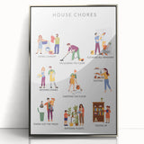 House Chores Educational Wall Art - Kids' Learning Poster