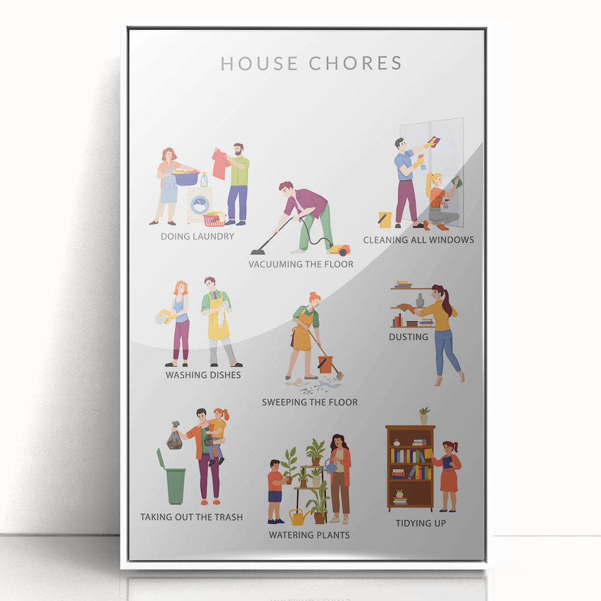 House Chores Educational Wall Art - Kids' Learning Poster