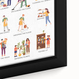 House Chores Educational Wall Art - Kids' Learning Poster