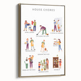 House Chores Educational Wall Art - Kids' Learning Poster