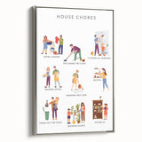 House Chores Educational Wall Art - Kids' Learning Poster