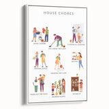 House Chores Educational Wall Art - Kids' Learning Poster