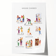 House Chores Educational Wall Art - Kids' Learning Poster