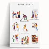 House Chores Educational Wall Art - Kids' Learning Poster