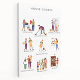 House Chores Educational Wall Art - Kids' Learning Poster